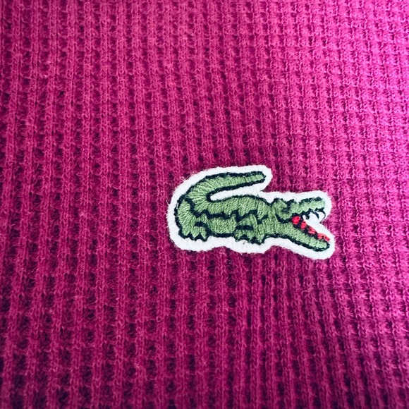 Lacoste Waffle Knit Thermal Shirt Mens 6 XL Purple Long Sleeve Cotton  Basic - Picture 3 of 8